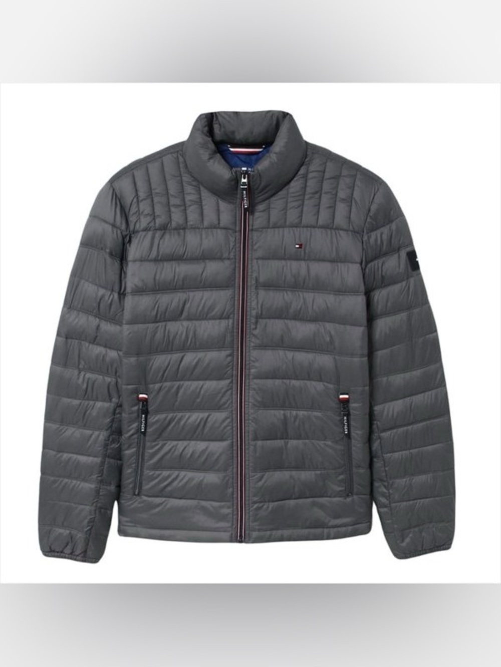 Tommy Hilfiger Men's Charcoal Quilted packable Puffer Jacket Water resistant